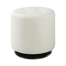 Load image into Gallery viewer, Bowman Round Upholstered Ottoman White