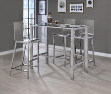 Load image into Gallery viewer, Tolbert Bar Table with Glass Top Chrome