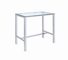 Load image into Gallery viewer, Tolbert Bar Table with Glass Top Chrome