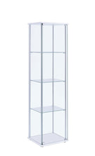 Load image into Gallery viewer, Bellatrix Rectangular 4-shelf Curio Cabinet White and Clear