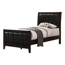 Load image into Gallery viewer, Carlton Full & Twin Upholstered Panel Bed Cappuccino and Black