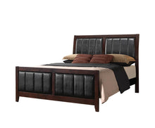 Load image into Gallery viewer, Carlton Full & Twin Upholstered Panel Bed Cappuccino and Black