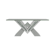 Load image into Gallery viewer, Taffeta V-shaped Coffee Table with Glass Top Silver