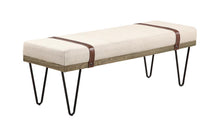 Load image into Gallery viewer, Austin Upholstered Bench Beige and Black