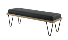 Load image into Gallery viewer, Chad Upholstered Bench with Hairpin Legs Dark Blue