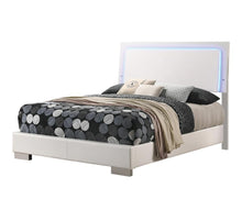Load image into Gallery viewer, Felicity Full & Twin Panel Bed with LED Lighting Glossy White