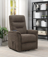 Load image into Gallery viewer, Henrietta Power Lift Recliner with Storage Pocket Brown