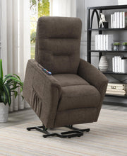 Load image into Gallery viewer, Henrietta Power Lift Recliner with Storage Pocket Brown