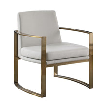 Load image into Gallery viewer, Cory Concave Metal Arm Accent Chair Cream and Bronze
