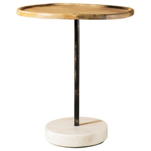 Load image into Gallery viewer, Ginevra Round Wooden Top Accent Table Natural and White
