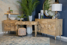 Load image into Gallery viewer, Alyssum Checkered Pattern 3-door Accent Cabinet Natural