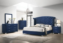 Load image into Gallery viewer, Melody California King, Eastren King, Queen Wingback Upholstered Bed Pacific Blue & Grey