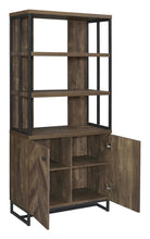 Load image into Gallery viewer, Millbrook 2-door Bookcase Rustic Oak Herringbone and Gunmetal