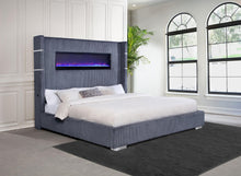 Load image into Gallery viewer, Tisdall California King, E.King & Queen Bed Grey, Black & Queen