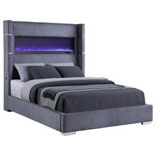 Load image into Gallery viewer, Tisdall California King, E.King & Queen Bed Grey, Black & Queen