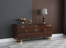 Load image into Gallery viewer, Excel Brown Zebra Wood Veneer Lacquer Sideboard/Buffet