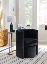 Load image into Gallery viewer, Selena Black Velvet Accent Chair and Ottoman Set