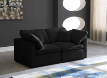 Load image into Gallery viewer, Plush Black Velvet Standard Cloud Modular Sofa