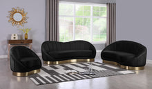 Load image into Gallery viewer, Shelly Black Velvet Chaise