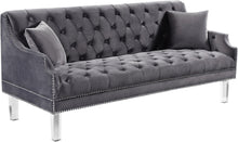 Load image into Gallery viewer, Roxy Grey Velvet Sofa