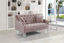Load image into Gallery viewer, Roxy Pink Velvet Loveseat