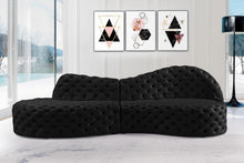 Load image into Gallery viewer, Royal Black Velvet 2pc. Sectional
