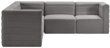 Load image into Gallery viewer, Quincy Grey Velvet Modular Sectional