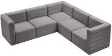 Load image into Gallery viewer, Quincy Grey Velvet Modular Sectional