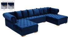 Load image into Gallery viewer, Presley Navy Velvet 3pc. Sectional