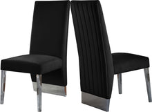 Load image into Gallery viewer, Porsha Black Velvet Dining Chair