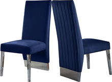 Load image into Gallery viewer, Porsha Navy Velvet Dining Chair