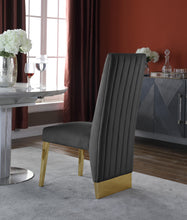 Load image into Gallery viewer, Porsha Grey Velvet Dining Chair