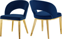Load image into Gallery viewer, Roberto Navy Velvet Dining Chair