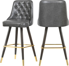 Load image into Gallery viewer, Portnoy Grey Faux Leather Counter/Bar Stool
