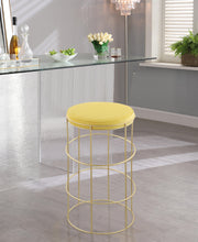 Load image into Gallery viewer, Rebar Yellow Velvet Counter Stool