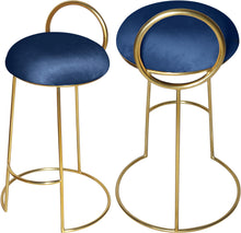 Load image into Gallery viewer, Ring Navy Velvet Counter Stool