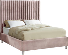 Load image into Gallery viewer, Candace Pink Velvet Full Bed