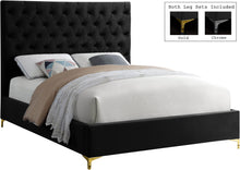 Load image into Gallery viewer, Cruz Black Velvet Full Bed