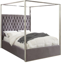 Load image into Gallery viewer, Porter Grey Velvet Queen Bed