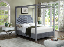 Load image into Gallery viewer, Rowan Grey Velvet Queen Bed (3 Boxes)