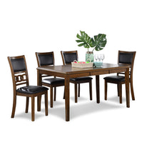 Load image into Gallery viewer, GIA 60" DINING TABLE+CHAIRS (5 PCS/CTN) -BROWN