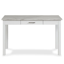 Load image into Gallery viewer, CELESTE DESK W/WHITE/GRAY FAUX MARBLE TOP-WHITE BASE