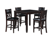 Load image into Gallery viewer, GIA 5PC 42" SQUARE COUNTER TABLE & 4 CHAIRS-EBONY
