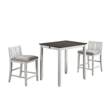 Load image into Gallery viewer, HESTON 36" STORAGE COUNTER TABLE SET W/2 CHAIRS-WHITE/GRAY