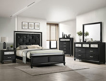 Load image into Gallery viewer, Crown Mark Furniture Lila Full Upholstered Panel Bed in Black B4398-F