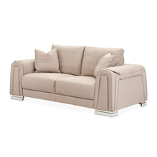 Load image into Gallery viewer, AICO Furniture Mia Bella Bergamo Loveseat in Stainless Steel image