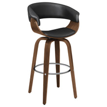 Load image into Gallery viewer, Zion Upholstered Swivel Bar Stool Walnut and Black image
