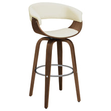 Load image into Gallery viewer, Zion Upholstered Swivel Bar Stool Walnut and Ecru image

