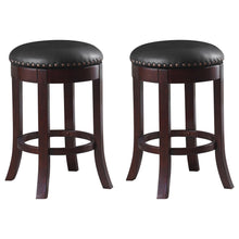 Load image into Gallery viewer, Aboushi Swivel Counter Height Stools with Upholstered Seat Brown (Set of 2) image

