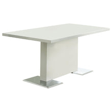 Load image into Gallery viewer, Anges T-shaped Pedestal Dining Table Glossy White image
